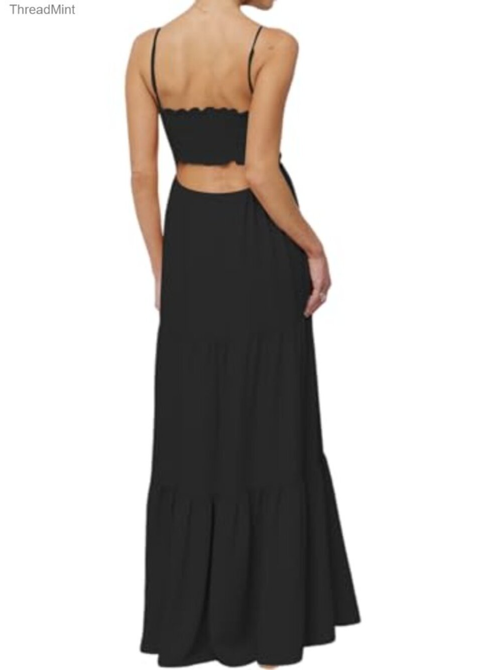 Spaghetti Strap Backless Smocked Flowy Tiered Maxi Sundress - Picture 2 of 2